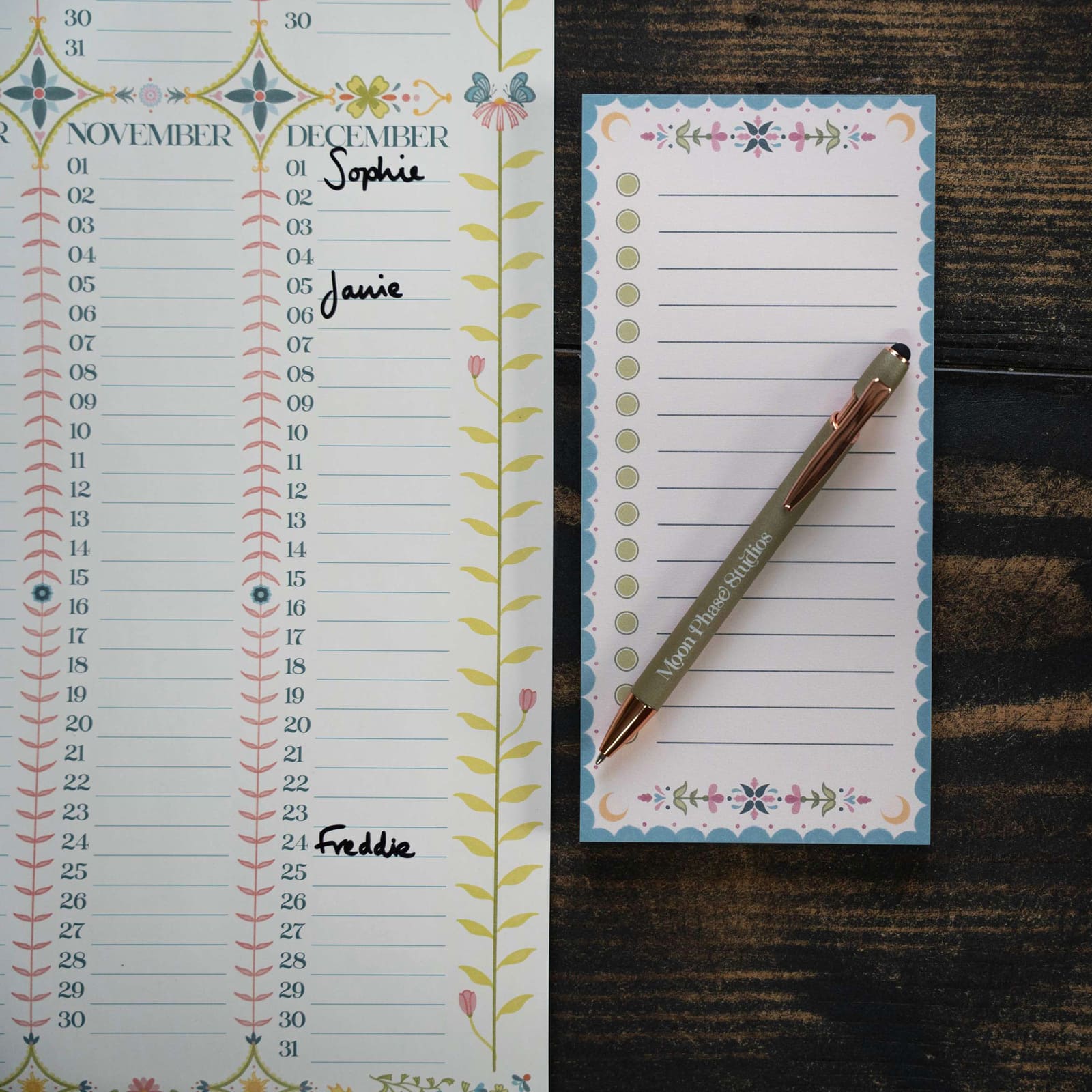 Days & Dates | Eternal Calendar | Shopping List | Pen | Mothers Day